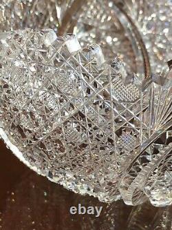 Spectacular Antique American Brilliant Cut Crystal Bowl Centerpiece Stunning