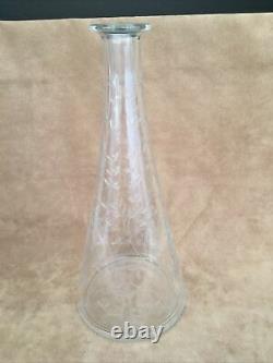 St. Louis Cristal France Hand Cut Crystal Carafe Decanter Glass Vines VTG 2862