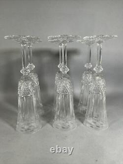 St Louis France Brilliant Cut Crystal 6 Pc 8 Champagne Flutes