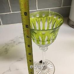 St Louis Tommy Cut To Clear Goblet 7.75 YELLOW Crystal Glass