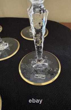 St Saint Louis EXCELLENCE Champagne Flute Cut Crystal Glass Glasses Signed
