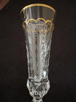 St Saint Louis EXCELLENCE Champagne Flute Cut Crystal Glass Glasses Signed
