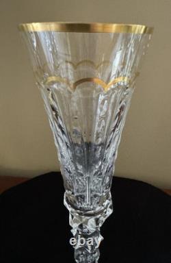 St Saint Louis EXCELLENCE Champagne Flute Cut Crystal Glass Glasses Signed