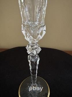 St Saint Louis EXCELLENCE Champagne Flute Cut Crystal Glass Glasses Signed