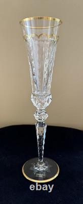 St Saint Louis EXCELLENCE Champagne Flute Cut Crystal Glass Glasses Signed