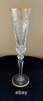St Saint Louis EXCELLENCE Champagne Flute Cut Crystal Glass Glasses Signed