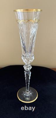 St Saint Louis EXCELLENCE Champagne Flute Cut Crystal Glass Glasses Signed
