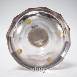 Sterling Silver Faceted Cut Crystal Glass Flip Top Antique Inkwell
