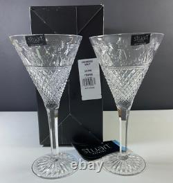 Stuart Beaconsfield Crystal Water Goblet Glasses Set of 2 Ireland NEW