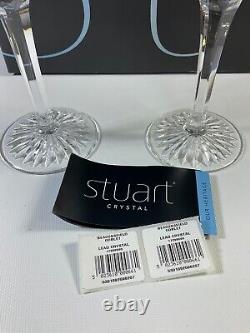 Stuart Beaconsfield Crystal Water Goblet Glasses Set of 2 Ireland NEW