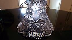 Stunning 2 Pc Pedestal Based Cut Glass/Crystal ABP Punch Bowl
