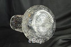 Stunning! Abp Brilliant Cut Crystal Hobstar And Fan 8 1/2 Pitcher 1895-1916