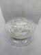 Stunning Antique 5 Powder Jar Floral Cut Crystal/ Glass Silver Hinge Edwardian