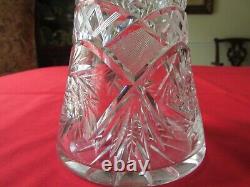 Stunning Antique American Brilliant Period Cut Lead Crystal Corset Vase 11 3/4