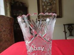 Stunning Antique American Brilliant Period Cut Lead Crystal Corset Vase 11 3/4