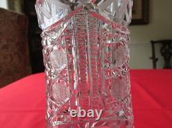 Stunning Antique American Brilliant Period Cut Lead Crystal Corset Vase 11 3/4