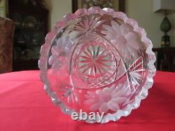 Stunning Antique American Brilliant Period Cut Lead Crystal Corset Vase 11 3/4