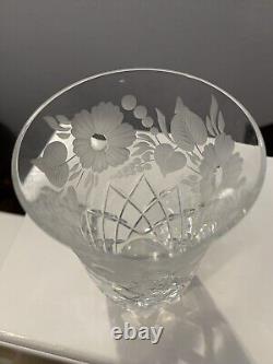 Stunning Cut Crystal Frosted Etching Tumblers 6 oz Capacity. Amazing Set of 6