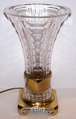 Stunning Rare Vintage Signed Waterford Crystal & Brass Beautifully Cut Lamp #1