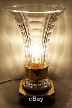 Stunning Rare Vintage Signed Waterford Crystal & Brass Beautifully Cut Lamp #1