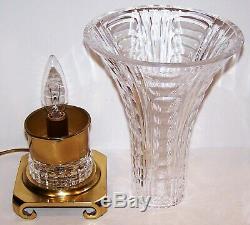 Stunning Rare Vintage Signed Waterford Crystal & Brass Beautifully Cut Lamp #1