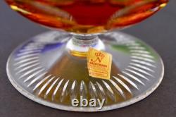 Stunning Set Of 4 Nachtmann Cut To Clear Multicolor Crystal Brandy Snifters-mint