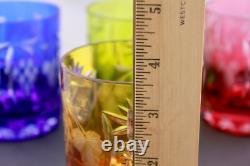 Stunning Set Of 4 Nachtmann Cut To Clear Multicolor Crystal Old Fashioned #1