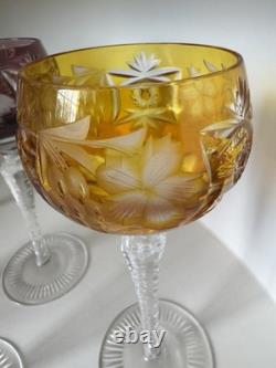 Stunning Set Of 6 Nachtmann Crystal Vintage Wine Hock Glasses 8 1/4