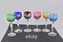 Stunning Set Of 6 Nachtmann Cut To Clear Crystal Cordials Glasses
