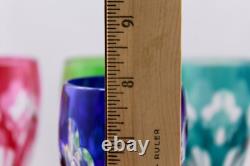 Stunning Set Of 6 Nachtmann Cut To Clear Multicolor Crystal Prezioso Flutes-mint