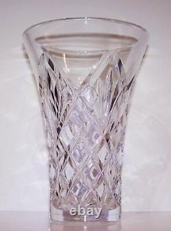 Stunning Signed Waterford Crystal 8 Beautifully Cut Flared Vase