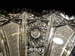 Stunning Vintage Bohemian Czechoslovakian Queens Lace Cut Glass Crystal Bowl