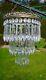 Stunning Vintage Cut Glass Crystal Ceiling Light Chandelier 3 Tiers Icicles +