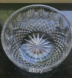 Stunning Vintage Large Crystal Cut Glass Punch Bowl 11 inches Centerpiece