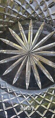 Stunning Vintage Large Crystal Cut Glass Punch Bowl 11 inches Centerpiece