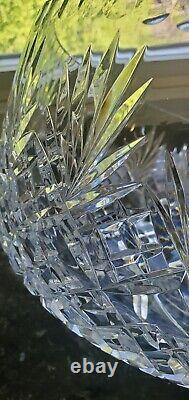 Stunning Vintage Large Crystal Cut Glass Punch Bowl 11 inches Centerpiece