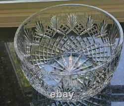 Stunning Vintage Large Crystal Cut Glass Punch Bowl 11 inches Centerpiece