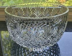 Stunning Vintage Large Crystal Cut Glass Punch Bowl 11 inches Centerpiece