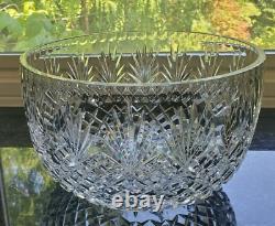 Stunning Vintage Large Crystal Cut Glass Punch Bowl 11 inches Centerpiece