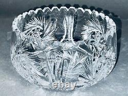 Stunning Vintage Pinwheel American Brilliant Crystal Cut Glass Bowl