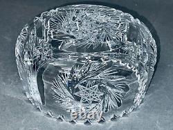 Stunning Vintage Pinwheel American Brilliant Crystal Cut Glass Bowl