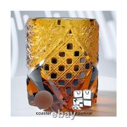 Suigetsu Japanese Crystal Whiskey Glass, Cut Crystal Pattern, Luxury Cocktail