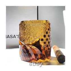 Suigetsu Japanese Crystal Whiskey Glass, Cut Crystal Pattern, Luxury Cocktail
