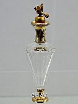 Superb Antique 14k Gold / Cut Crystal Perfume Scent Bottle Dutch Netherlands 19c
