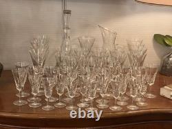 Superb Cut Crystal Glass Service Art Deco Model 43 Pieces