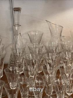 Superb Cut Crystal Glass Service Art Deco Model 43 Pieces