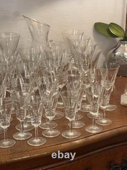 Superb Cut Crystal Glass Service Art Deco Model 43 Pieces