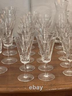 Superb Cut Crystal Glass Service Art Deco Model 43 Pieces