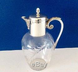Superb MAPPIN &WEBB Antique Silver Plated & Crystal Cut Glass Claret Jug C1900