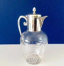 Superb MAPPIN &WEBB Antique Silver Plated & Crystal Cut Glass Claret Jug C1900